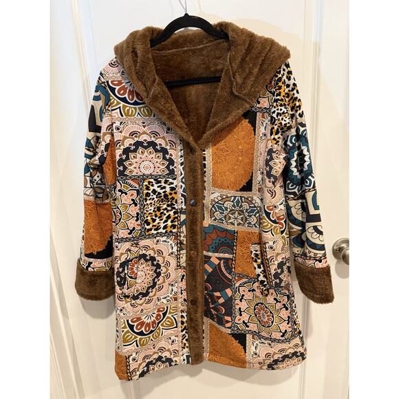 Comfyluxe Jackets & Blazers - Comfyluxe Shacket Sweater Jacket Cardigan OS Eye Catching Artsy Boho Faux Fur
